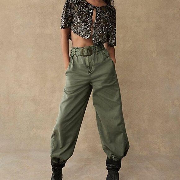 Free People Pants - Free People We the Free Sloane Pants in Army Green NWOT